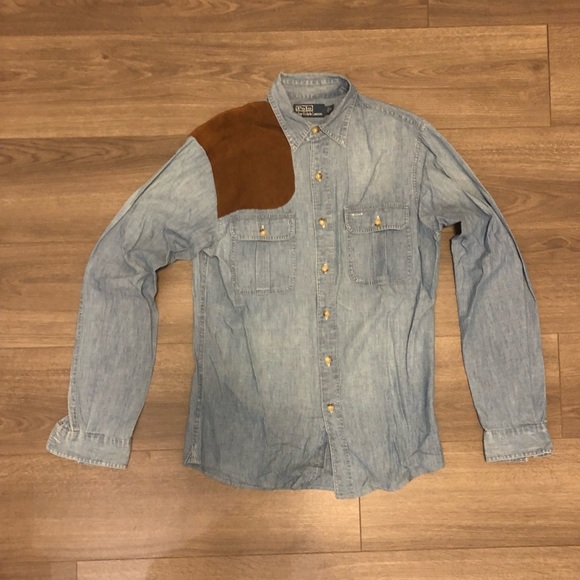 Polo Ralph Lauren Other - Ralph Lauren Chambray Shoulder Patch Shirt Size S